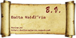 Balta Valéria névjegykártya